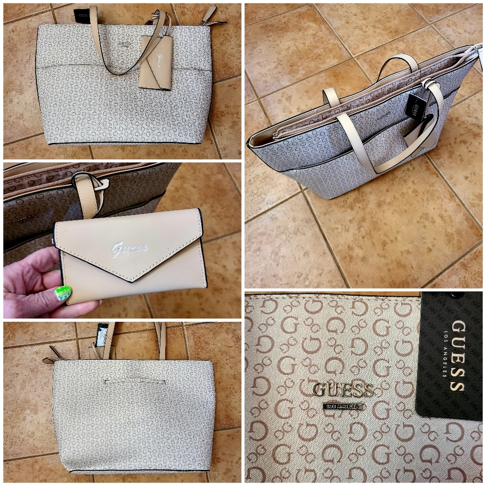 👜 NWT‼️ GUESS brand Faux Leather Tote Purse